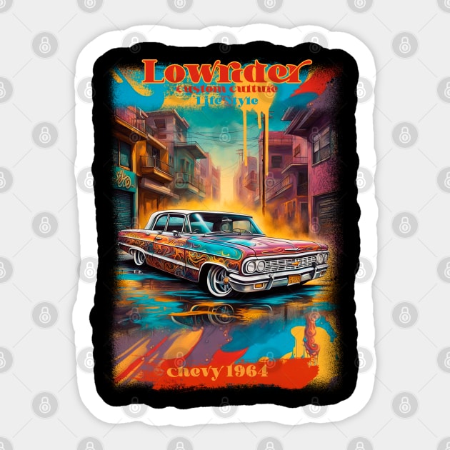 LOWRIDER CHEVY 1964 Sticker by Mad77store